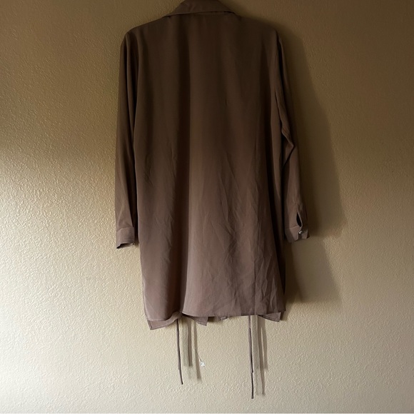 boohoo Tan Lace Up Shirt Dress - US Size 6 - Picture 2 of 8